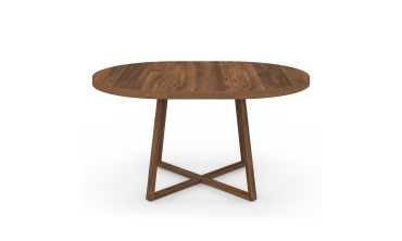 Table à manger ronde extensible Sana Ø110-150cm effet noyer
