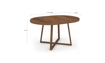 Table à manger ronde extensible Sana Ø110-150cm effet noyer