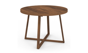 Table à manger ronde extensible Sana Ø110-150cm effet noyer