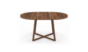 Table à manger ronde extensible Sana Ø110-150cm effet noyer