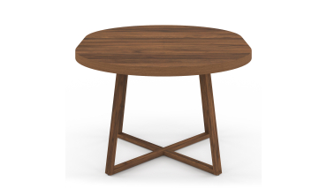 Table à manger ronde extensible Sana Ø110-150cm effet noyer