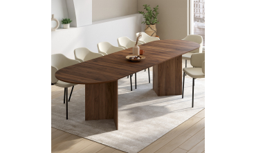 Table à manger extensible Gabin 200-300cm effet noyer