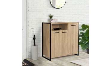 Meuble chaussures Alan 3 portes + niche latérale - 18 paires