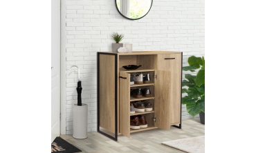 Meuble chaussures Alan 3 portes + niche latérale - 18 paires