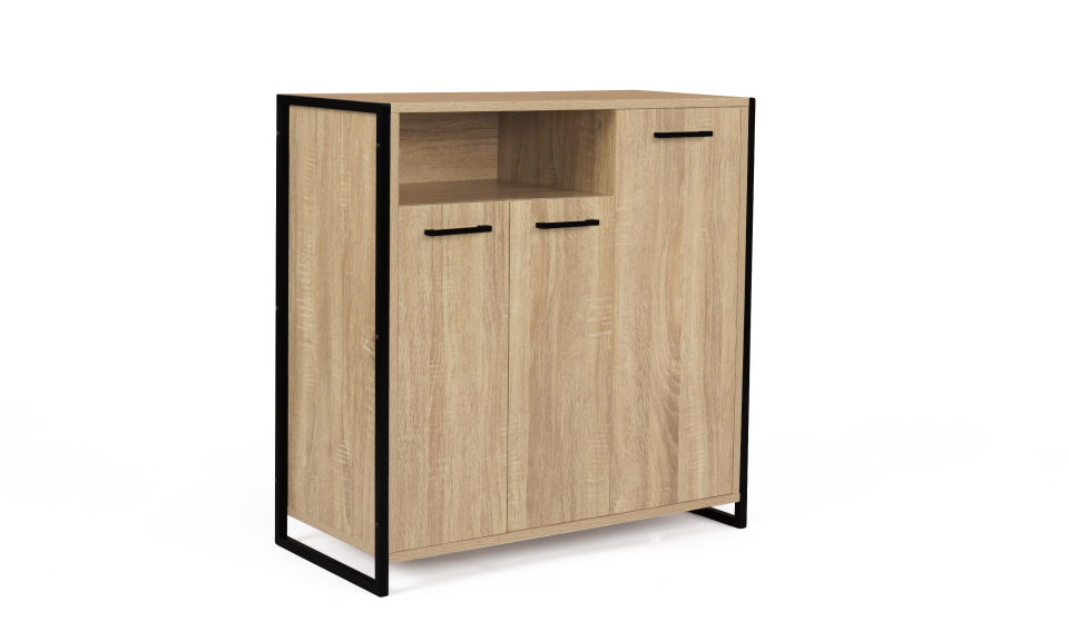 Meuble chaussures Alan 3 portes + niche latérale - 18 paires