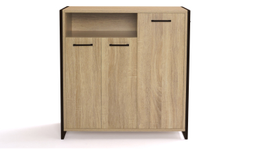 Meuble chaussures Alan 3 portes + niche latérale - 18 paires