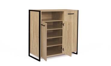 Meuble chaussures Alan 3 portes + niche latérale - 18 paires