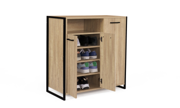 Meuble chaussures Alan 3 portes + niche latérale - 18 paires