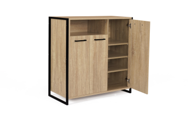 Meuble chaussures Alan 3 portes + niche latérale - 18 paires