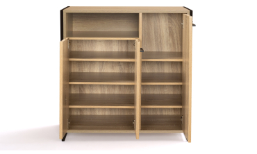 Meuble chaussures Alan 3 portes + niche latérale - 18 paires