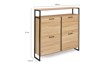 Meuble chaussures Alan 4 portes - 20 paires