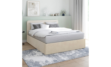 Lit coffre Louise 140x190cm velours beige