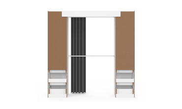 Dressing Justine extensible 120-180cm blanc 6 tiroirs double colonne