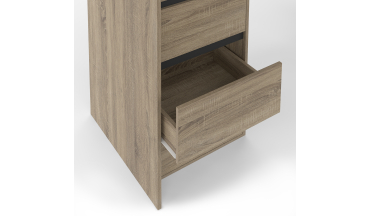 Dressing Justine extensible 120-180cm effet bois 6 tiroirs double colonne