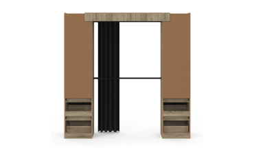 Dressing Justine extensible 120-180cm effet bois 6 tiroirs double colonne