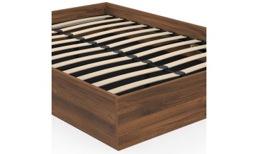 Lit coffre Malta 140x190cm effet bois noyer
