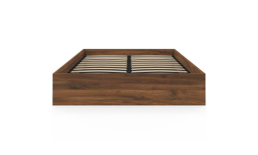 Lit coffre Malta 140x190cm effet bois noyer