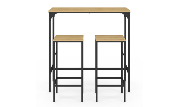 Table haute repas Memphis  95cm + 2 tabourets