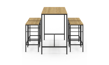 Table haute repas Memphis  95cm + 4 tabourets