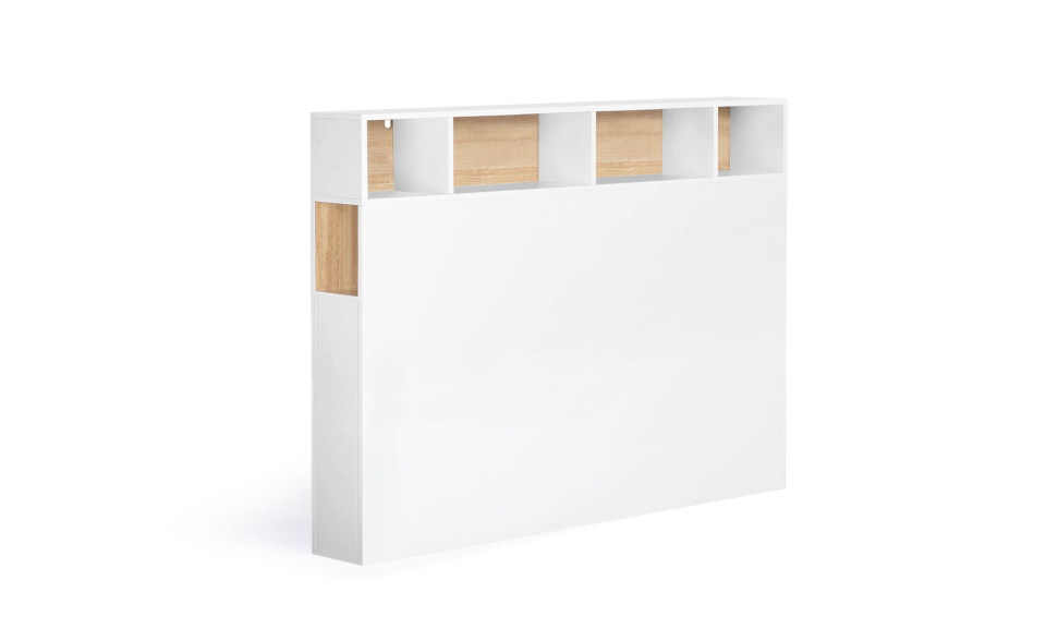 Tête de lit Léo blanche avec rangements 145cm