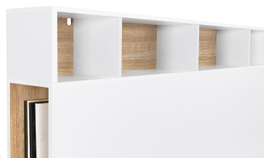 Tête de lit Léo blanche avec rangements 145cm