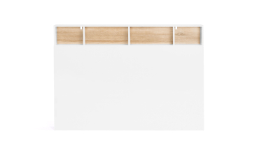 Tête de lit Léo blanche avec rangements 145cm