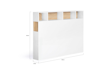Tête de lit Léo blanche avec rangements 145cm