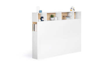 Tête de lit Léo blanche avec rangements 145cm