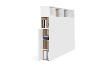 Tête de lit Léo blanche avec rangements 145cm