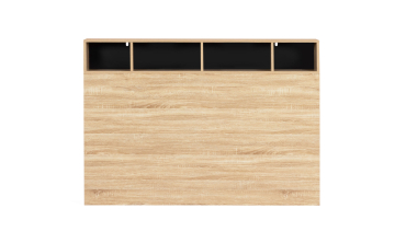 Tête de lit Léo bois et noire avec rangements 145cm