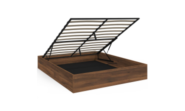 Lit coffre Malta 160x200cm effet bois noyer