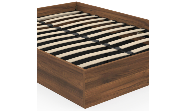 Lit coffre Malta 160x200cm effet bois noyer