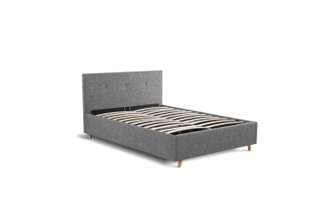 Lit coffre Mala 160x200cm tissu gris