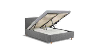 Lit coffre Mala 160x200cm tissu gris