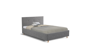 Lit coffre Mala 160x200cm tissu gris