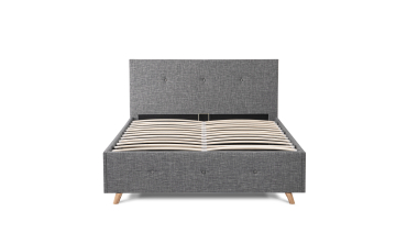 Lit coffre Mala 160x200cm tissu gris