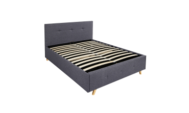 Lit coffre Mala 140x190cm tissu gris