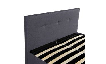 Lit coffre Mala 140x190cm tissu gris