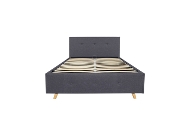 Lit coffre Mala 140x190cm tissu gris