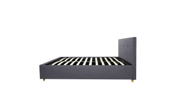 Lit coffre Mala 140x190cm tissu gris