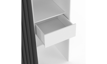 Dressing Justine extensible 120-180cm blanc 5 tiroirs double colonne