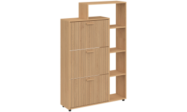 Meuble chaussures Faustine 3 portes + étagères - 18 paires