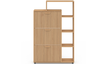 Meuble chaussures Faustine 3 portes + étagères - 18 paires