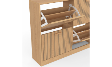 Meuble chaussures bas Faustine 4 portes - 24 paires