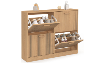 Meuble chaussures bas Faustine 4 portes - 24 paires