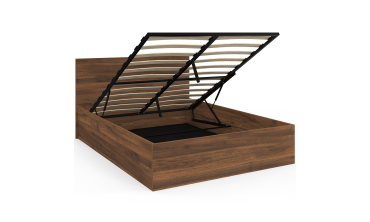 Lit coffre Sicilia 140x190cm effet bois noyer