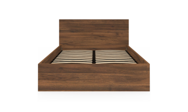 Lit coffre Sicilia 140x190cm effet bois noyer