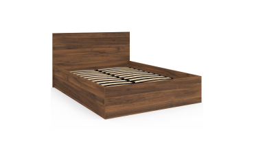 Lit coffre Sicilia 140x190cm effet bois noyer