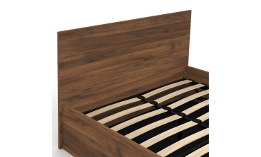 Lit coffre Sicilia 160x200cm effet bois noyer