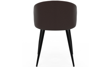 Chaises Léona bi-matière taupe et marron pieds métal noirs - lot de 2